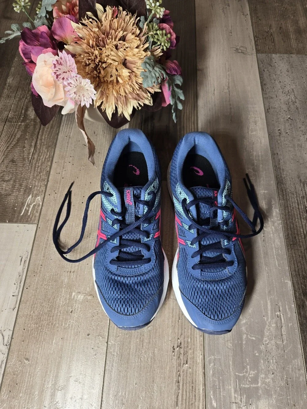 ASICS Gel‑Contend 6 Blue Pink Running Shoes – Women’s Size 8